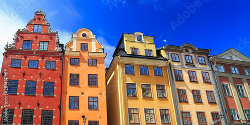 Traditional colorful houses in Old Town (Gamla Stan), Sweden