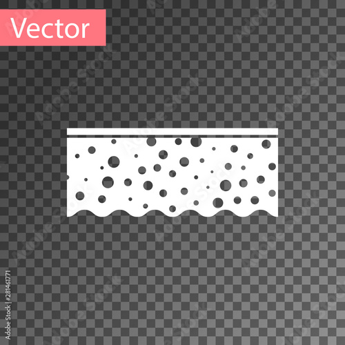 White Sponge with bubbles icon isolated on transparent background. Wisp of bast for washing dishes. Cleaning service logo. Vector Illustration