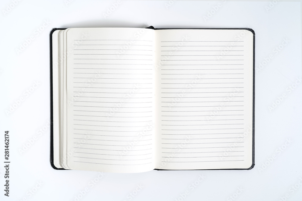 black notebook on white background with clipping path Stock Photo Adobe Stock