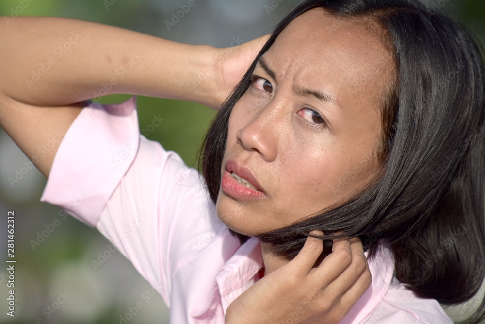 Unhappy Young Filipina Person Unhappy Young Filipina Person