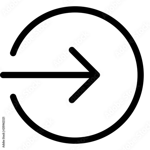 Enter direction arrow towards rightward orientation pointer
