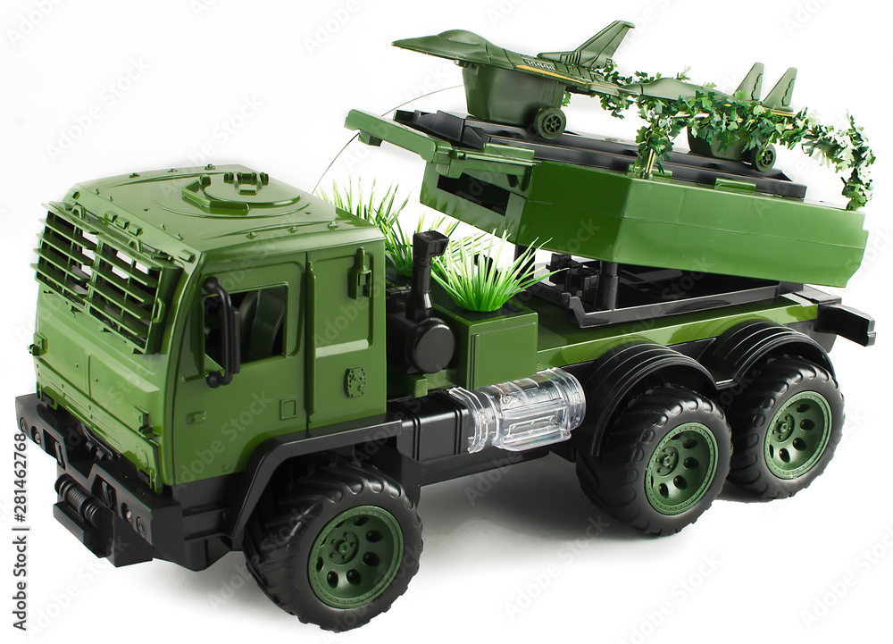 Army green military toy vehicle fighters board. Launcher Fighter Military Truck Toy military launcher fighter aircraf transporter