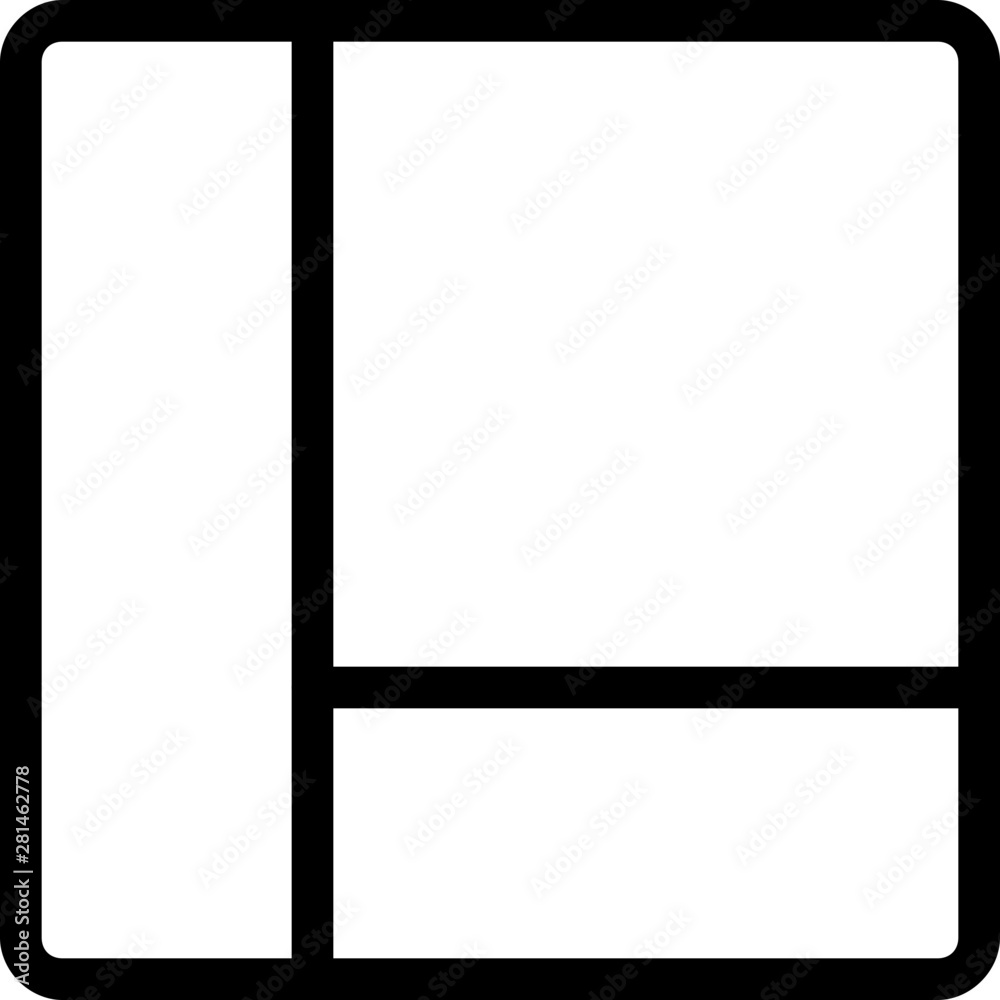 Left grid bar with content section tile Left grid bar with content section tile