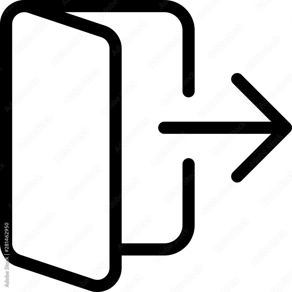 Online account logout with arrow direction mark Online account logout with arrow direction mark
