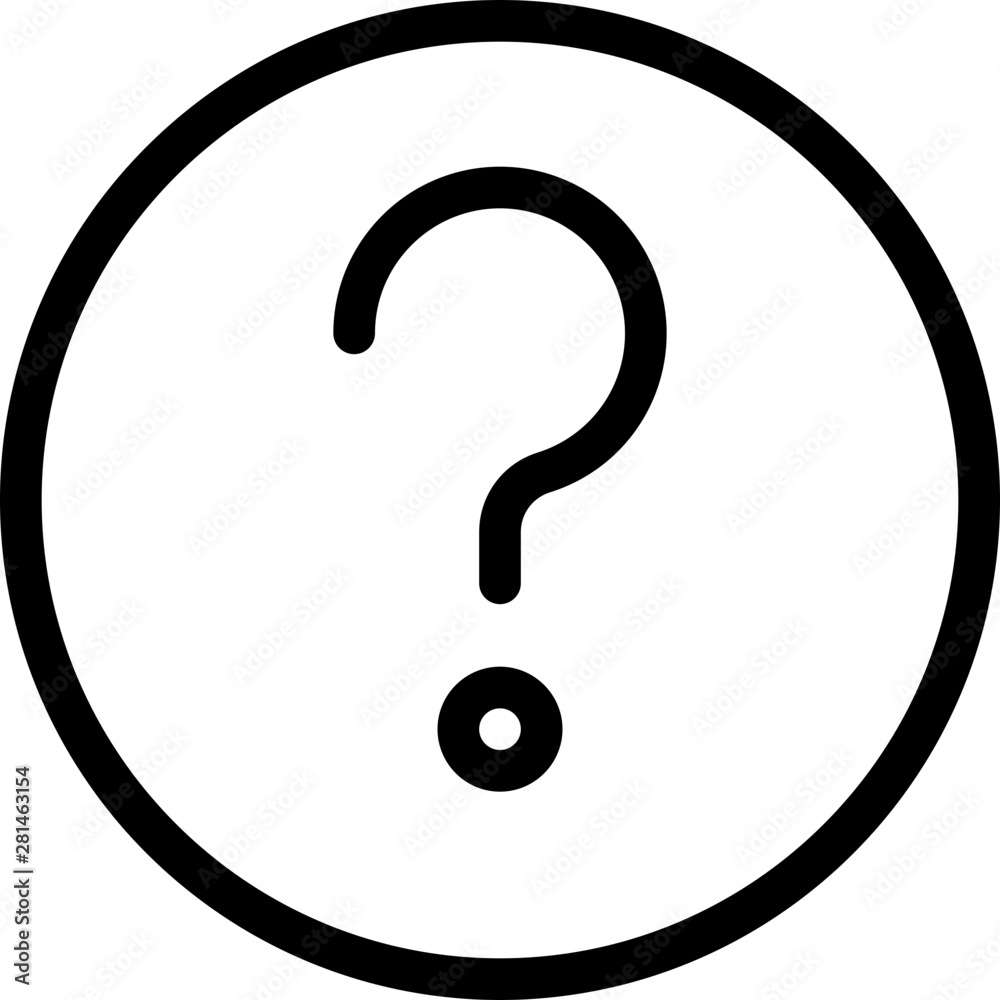 Question mark sign for help and support section Question mark sign for help and support section