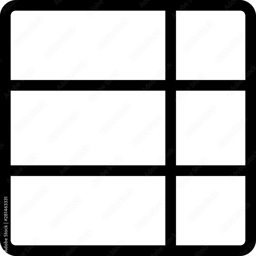 Fototapeta premium Right columb with rows table template layout