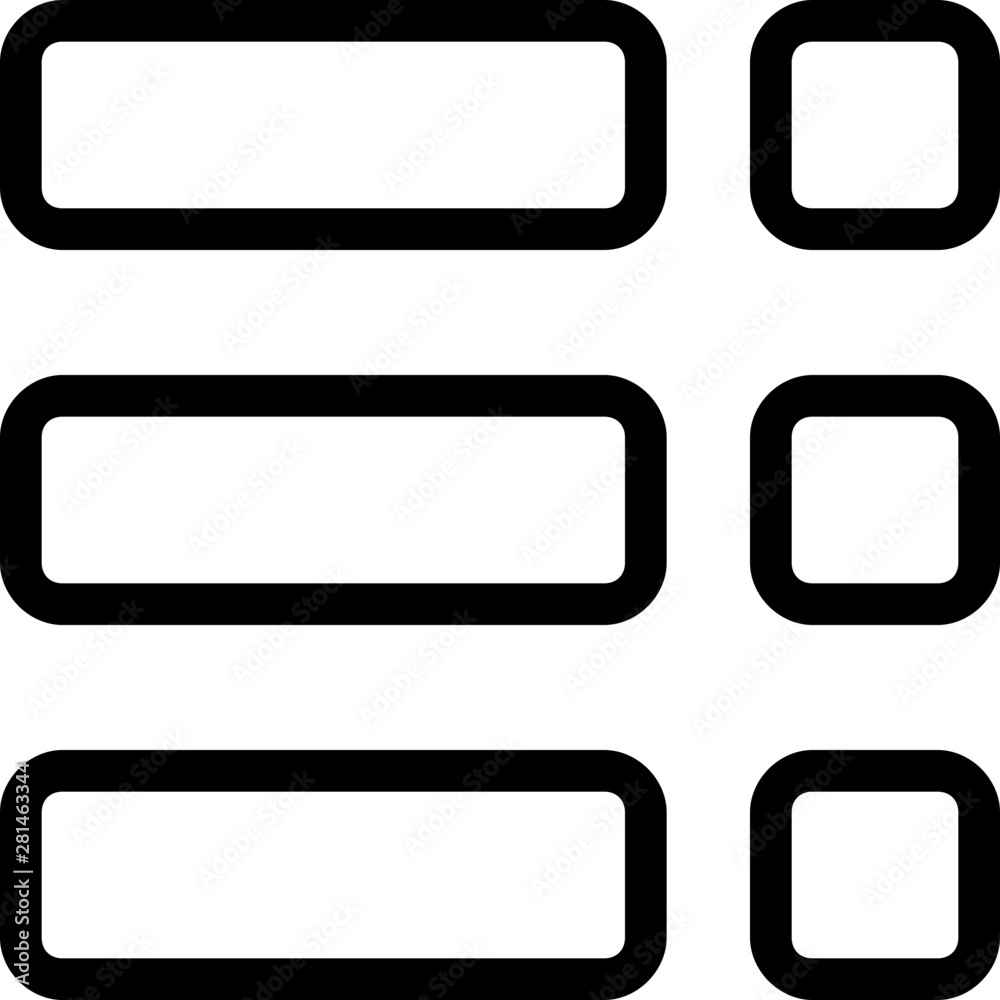 Boxes to right followed by rows list Boxes to right followed by rows list
