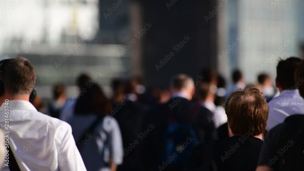 UK, England, London, London Bridge, Commuters walking to London Bridge Station SLOW MOTION
