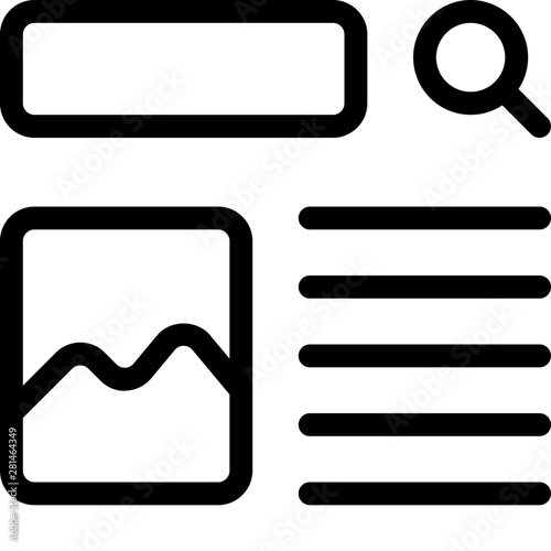 Online news article search result layout template