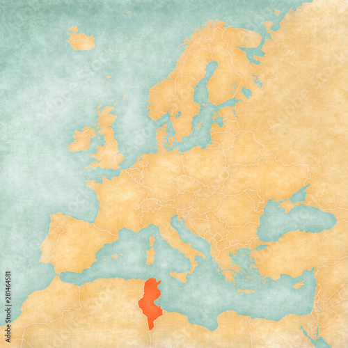 Map of Europe - Tunisia