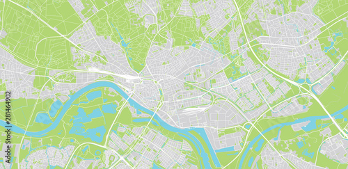 Urban vector city map of Arnhem  The Netherlands