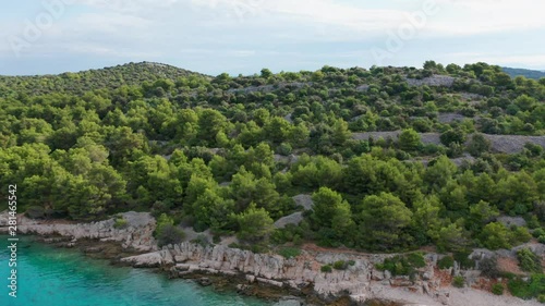 Wallpaper Mural Aerial drone shot of marina bay in adriatic sea, Croatia Torontodigital.ca