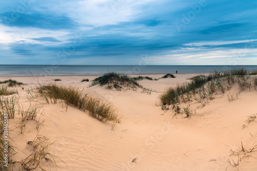 Sandy coast of Baltic sea at Liepaja  Latvia.