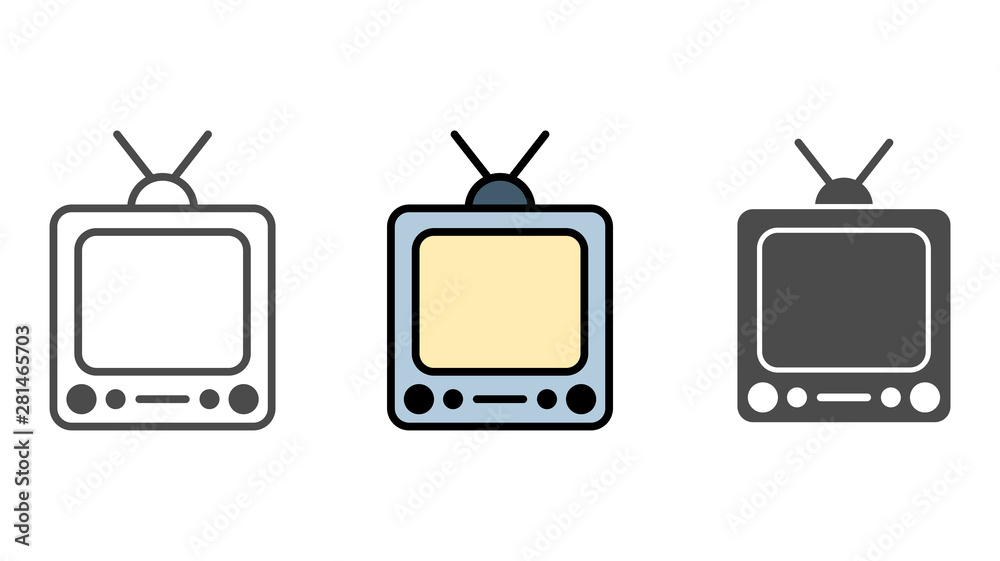 Retro television vector icon sign symbol Retro television vector icon sign symbol