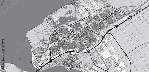 Urban vector city map of Almere, The Netherlands