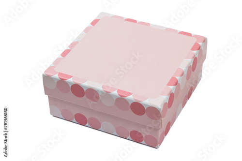 Decorative pink box isolated on white background