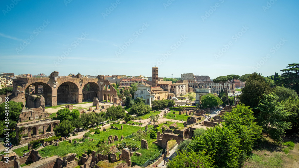 Roma Rome Forum Romain Foro Romano panorama panoramique  
