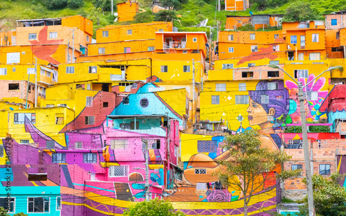 Los Pueblos colorful district Bogota city Colombia photo