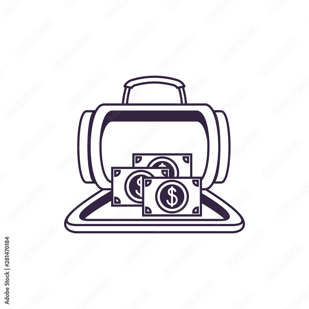 travel suitcase equipment with bills dollars travel suitcase equipment with bills dollars