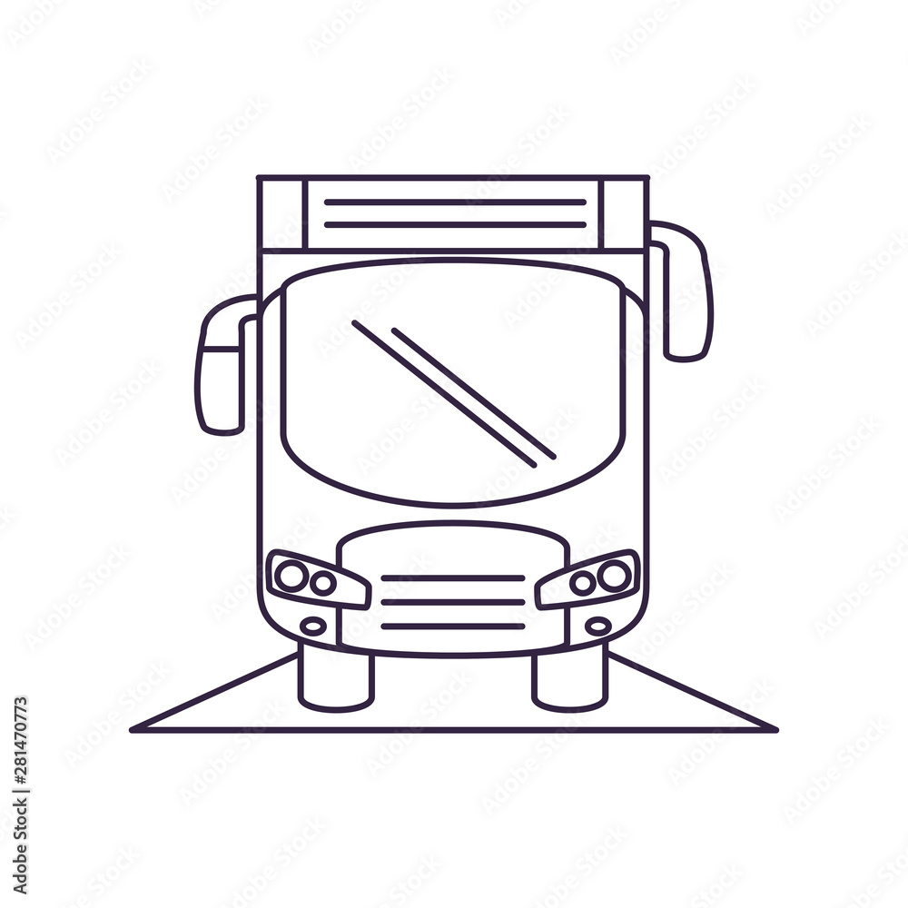 bus transport vehicle isolated icon