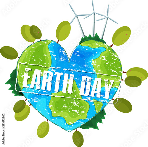 Heart shaped earth day