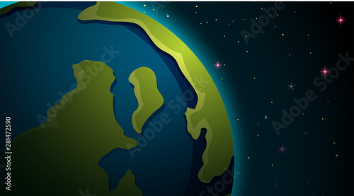 Earth in space scene
