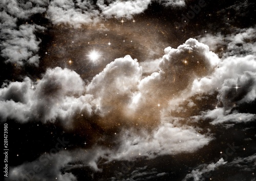 galaxy in a free space. 3D rendering