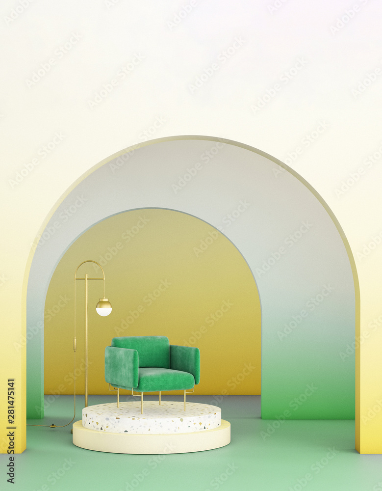 interior design for geometric concept design/ 3d illustration,3d rendering interior design for geometric concept design/ 3d illustration,3d rendering