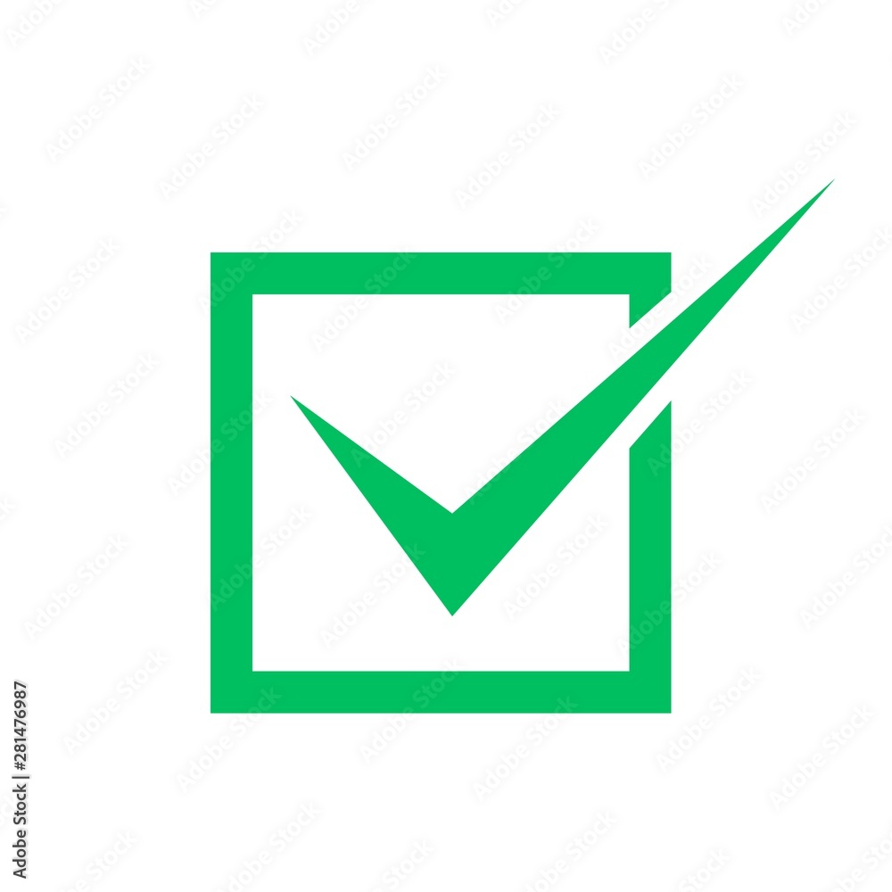Check mark symbol, check box icon Check mark symbol, check box icon