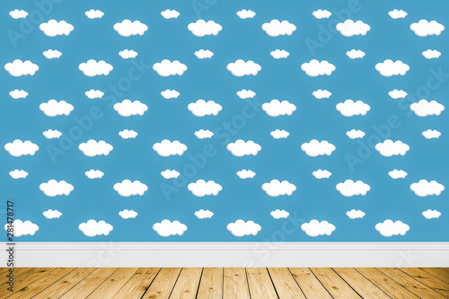 Fondo de nubes blancas con cielo azul 