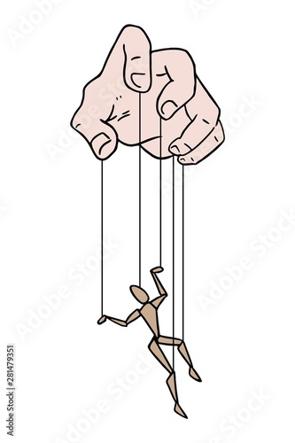 Fotografie, Obraz hand controlling puppet