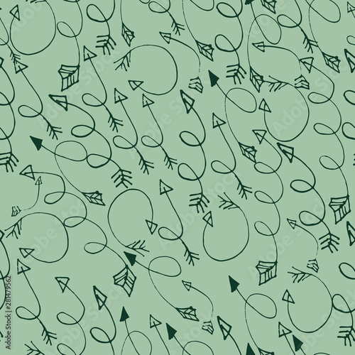 Vector seamless pattern with arrows in navy and white colors