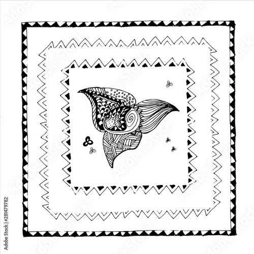 Set of black and white vector frames and elements. Ready to use for cards, bullet journals, designs