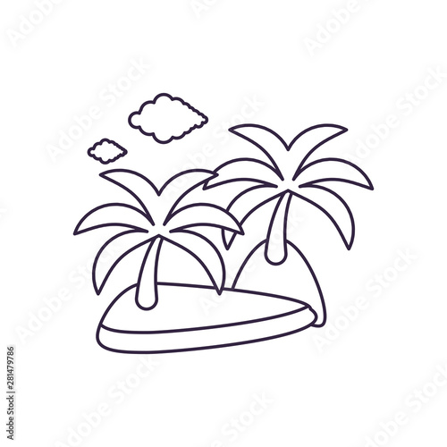 island beach with palms icon