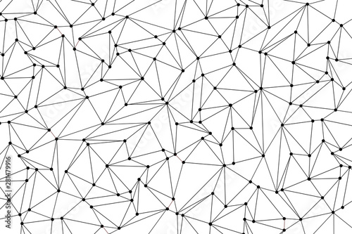 Network connection concept. Technology molecules with polygons on white background. Global network connections with dots and lines. Internet technologies
