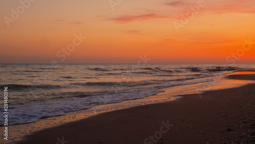 Sunrise over the sea morning beach