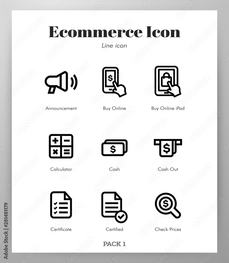 Ecommerce icons Line pack