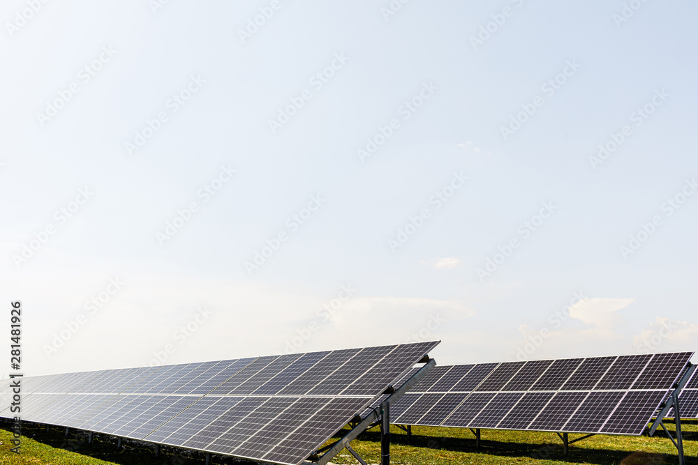 Solar panel in sunny day, alternative electricity source. Solar panel in sunny day, alternative electricity source.
