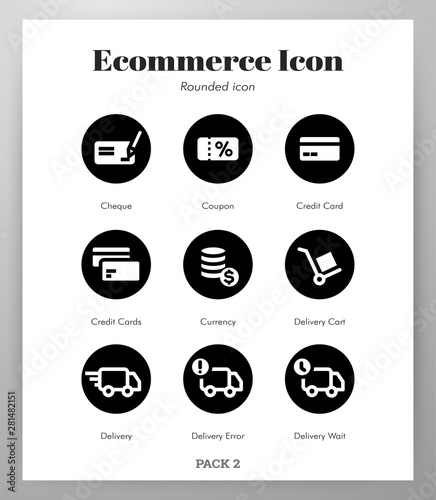 Ecommerce icons rounded pack