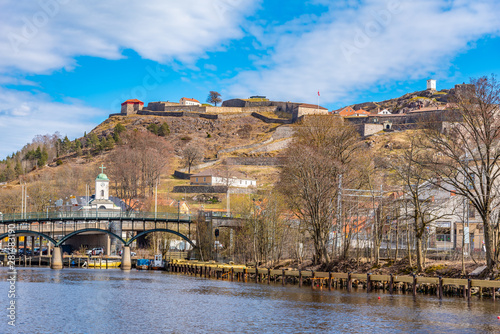 Fredriksten fortress overlooking Norwegian city Halden photo