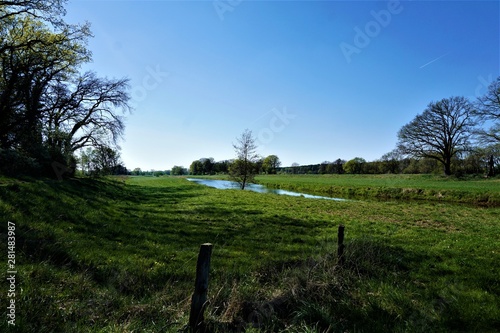 Aller river near the park of Wienhausen abbey near Celle