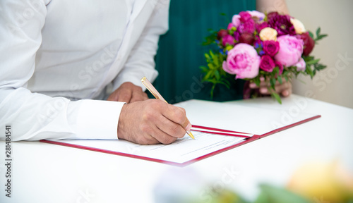 The man is listed in the wedding contract