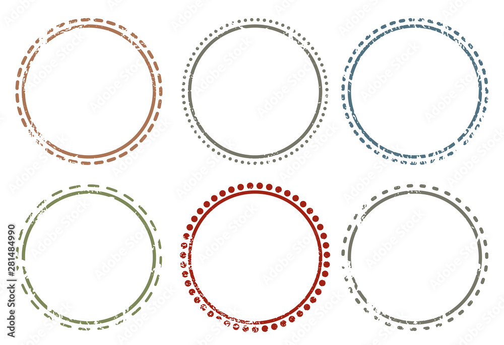 A Blank Circle hipster postal stamps set.illustration vector A Blank Circle hipster postal stamps set.illustration vector