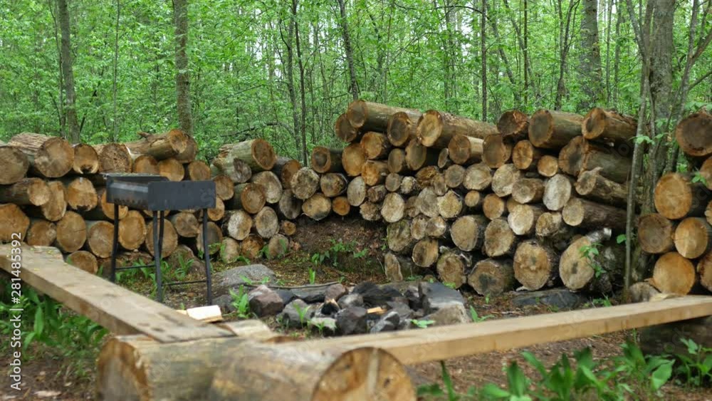 recreation area in the forest, campfire benches recreation area in the forest, campfire benches