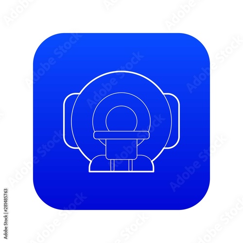 Tomograph icon blue vector isolated on white background