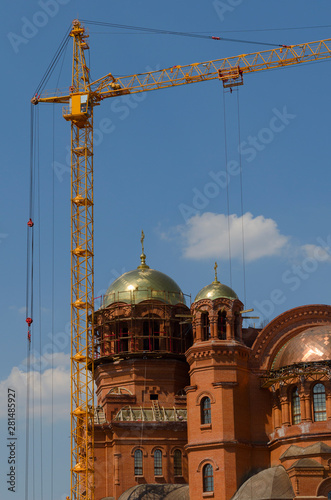 Wallpaper Mural Construction cranes Orthodox church in Russia Torontodigital.ca