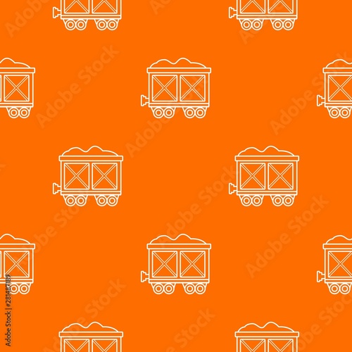 Railway wagon pattern vector orange for any web design best