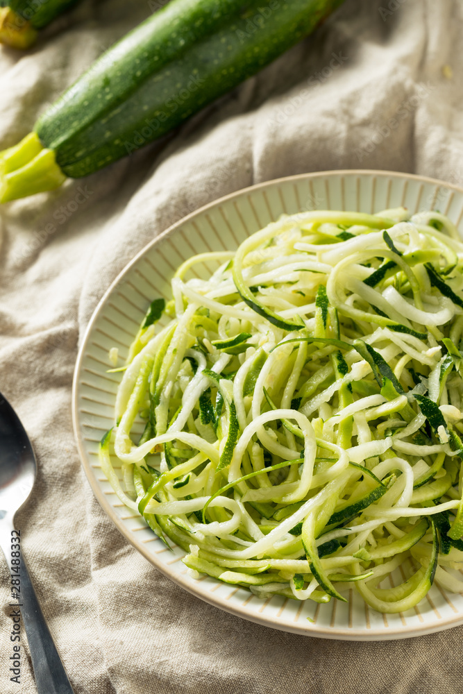 Raw Green Organic Zucchini Noodles Zoodles Raw Green Organic Zucchini Noodles Zoodles