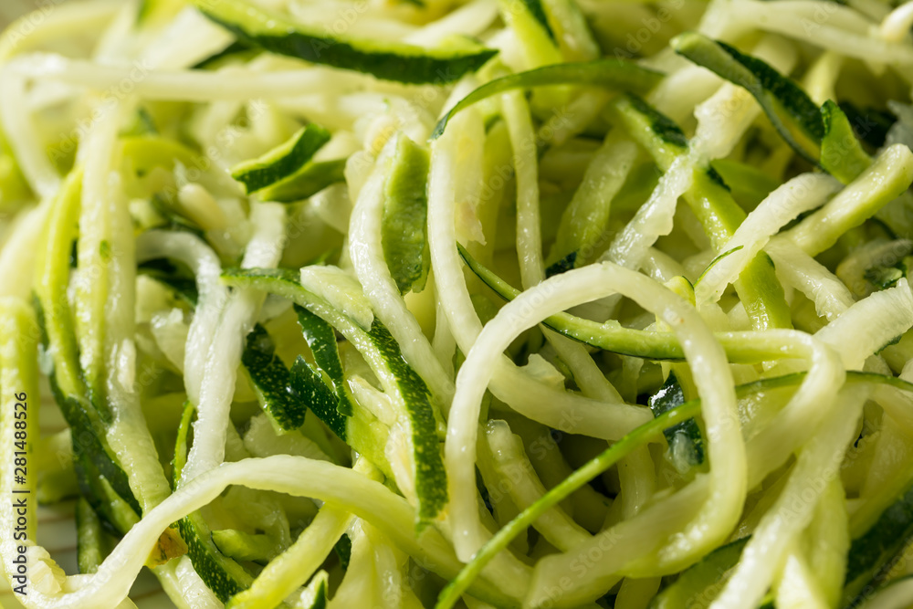 Raw Green Organic Zucchini Noodles Zoodles Raw Green Organic Zucchini Noodles Zoodles