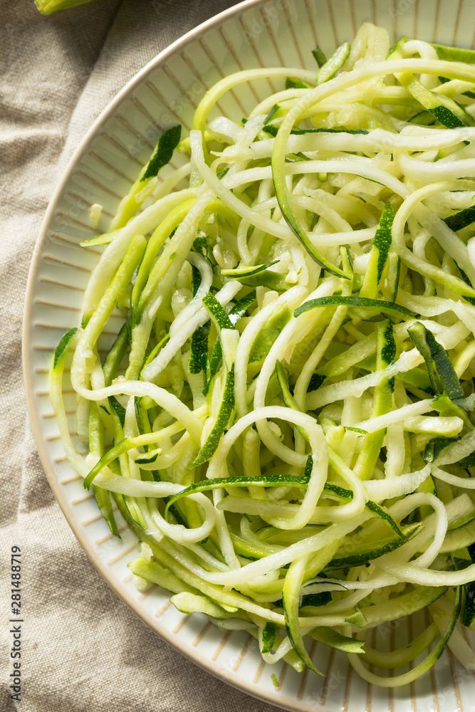 Raw Green Organic Zucchini Noodles Zoodles Raw Green Organic Zucchini Noodles Zoodles